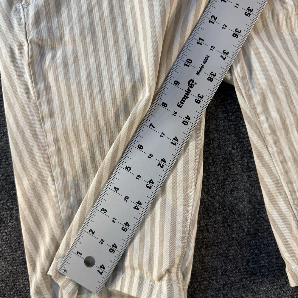 LOFT Outlet Bermuda Shorts Womens 8 Beige White Striped Stretch Mid Rise 11" - Picture 6 of 12